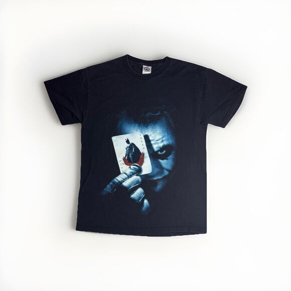 Batman The Dark Knight Joker Card T-Shirt Adult Medium Black 2008 Heath Ledger - Picture 1 of 6